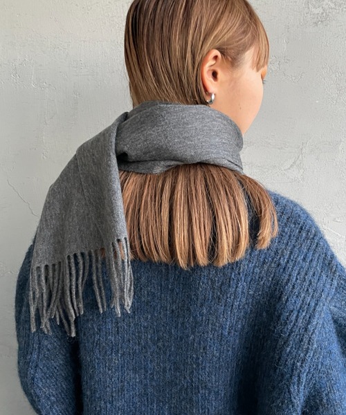 DANTON（ダントン）の「[DANTON/ダントン] カシミヤ混ウールマフラー（マフラー・レディース・チャコールグレー/グレー系/レッド/ベージュ系/ベージュ・ONE SIZE）」の10枚目の写真