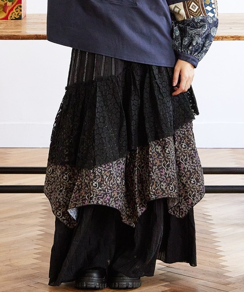 チャイハネ（チャイハネ）の「【チャイハネ】サリレアロングスカート（スカート・レディース・ブラック/ピンク/ホワイト/マスタード・FREE）」の3枚目の写真