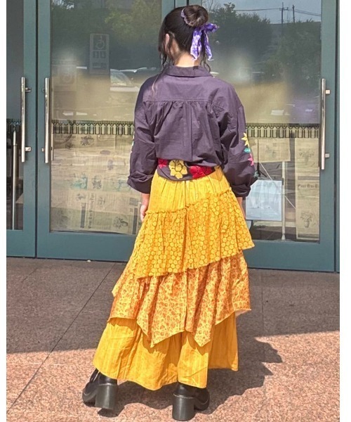 チャイハネ（チャイハネ）の「【チャイハネ】サリレアロングスカート（スカート・レディース・ブラック/ピンク/ホワイト/マスタード・FREE）」の12枚目の写真