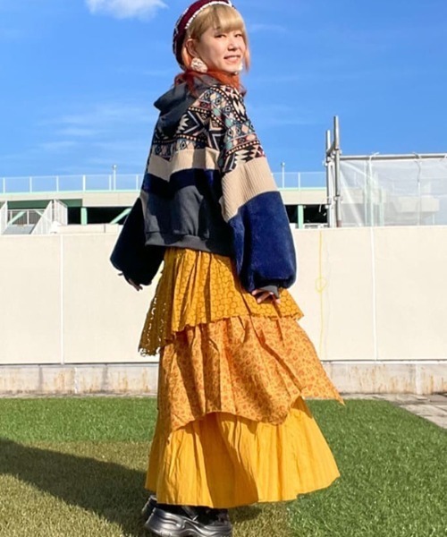 チャイハネ（チャイハネ）の「【チャイハネ】サリレアロングスカート（スカート・レディース・ブラック/ピンク/ホワイト/マスタード・FREE）」の15枚目の写真