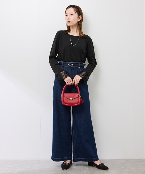 ROPE' PICNIC（ロペピクニック）の「袖レースカットトップス（Tシャツ/カットソー・レディース・ホワイト/ブラック・FREE）」の8枚目の写真