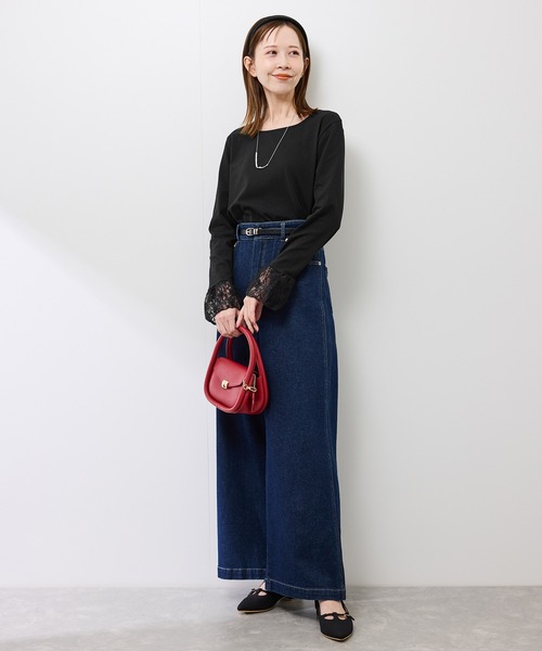 ROPE' PICNIC（ロペピクニック）の「袖レースカットトップス（Tシャツ/カットソー・レディース・ホワイト/ブラック・FREE）」の9枚目の写真