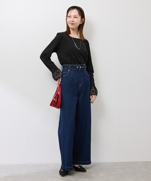 ROPE' PICNIC（ロペピクニック）の「袖レースカットトップス（Tシャツ/カットソー・レディース・ホワイト/ブラック・FREE）」の10枚目の写真