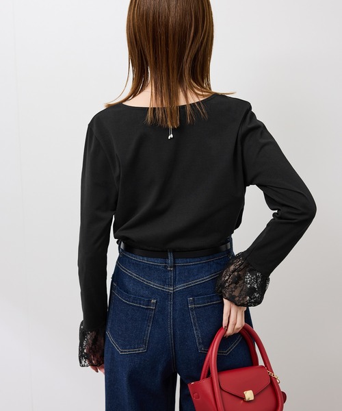 ROPE' PICNIC（ロペピクニック）の「袖レースカットトップス（Tシャツ/カットソー・レディース・ホワイト/ブラック・FREE）」の11枚目の写真