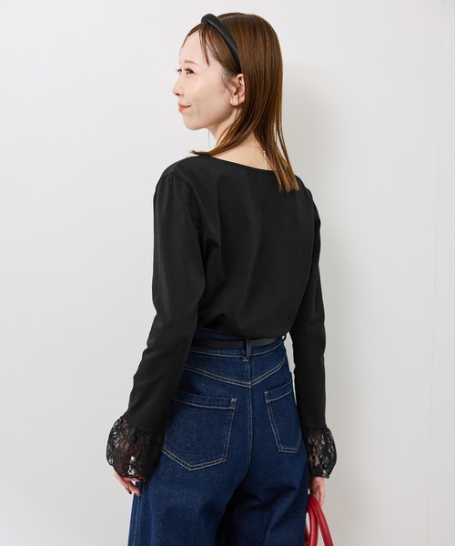 ROPE' PICNIC（ロペピクニック）の「袖レースカットトップス（Tシャツ/カットソー・レディース・ホワイト/ブラック・FREE）」の12枚目の写真