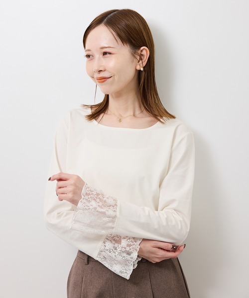 ROPE' PICNIC（ロペピクニック）の「袖レースカットトップス（Tシャツ/カットソー・レディース・ホワイト/ブラック・FREE）」の17枚目の写真