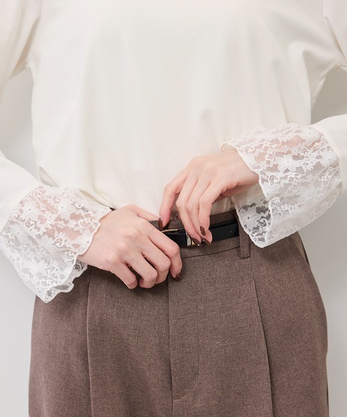 ROPE' PICNIC（ロペピクニック）の「袖レースカットトップス（Tシャツ/カットソー・レディース・ホワイト/ブラック・FREE）」の19枚目の写真