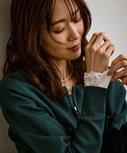 ROPE' PICNIC（ロペピクニック）の「袖レースカットトップス（Tシャツ/カットソー・レディース・ホワイト/ブラック・FREE）」の4枚目の写真