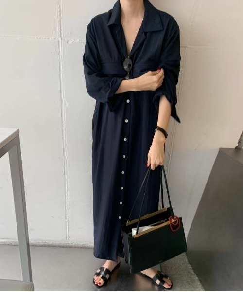FREE STYLISTS(フリー スタイリスト)の「YUGA_YGMC Long-sleeved shirt dress(ワンピース・レディース・オフホワイト/ネイビー/カーキ・FREE)」の8枚目の写真