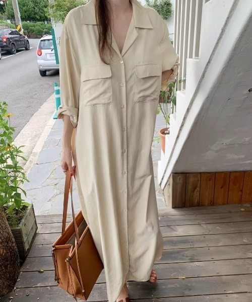 FREE STYLISTS(フリー スタイリスト)の「YUGA_YGMC Long-sleeved shirt dress(ワンピース・レディース・オフホワイト/ネイビー/カーキ・FREE)」の21枚目の写真