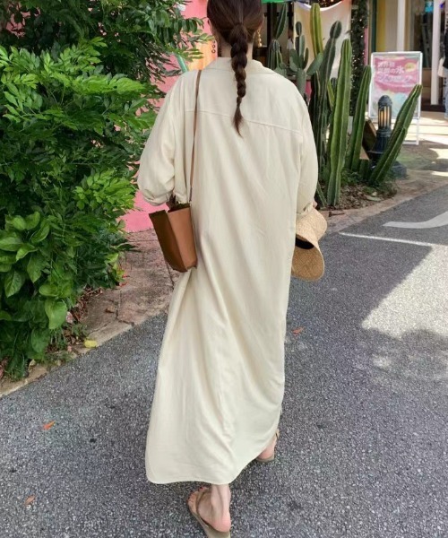 FREE STYLISTS(フリー スタイリスト)の「YUGA_YGMC Long-sleeved shirt dress(ワンピース・レディース・オフホワイト/ネイビー/カーキ・FREE)」の19枚目の写真