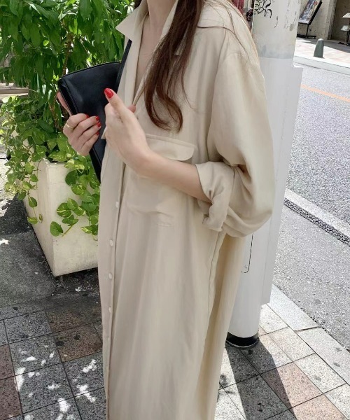 FREE STYLISTS(フリー スタイリスト)の「YUGA_YGMC Long-sleeved shirt dress(ワンピース・レディース・オフホワイト/ネイビー/カーキ・FREE)」の18枚目の写真