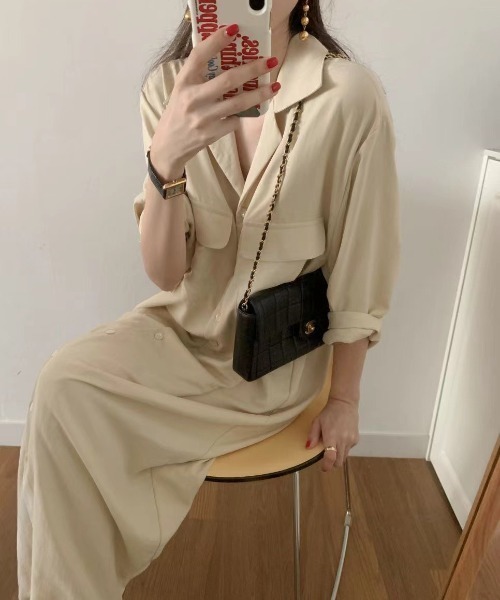 FREE STYLISTS(フリー スタイリスト)の「YUGA_YGMC Long-sleeved shirt dress(ワンピース・レディース・オフホワイト/ネイビー/カーキ・FREE)」の11枚目の写真