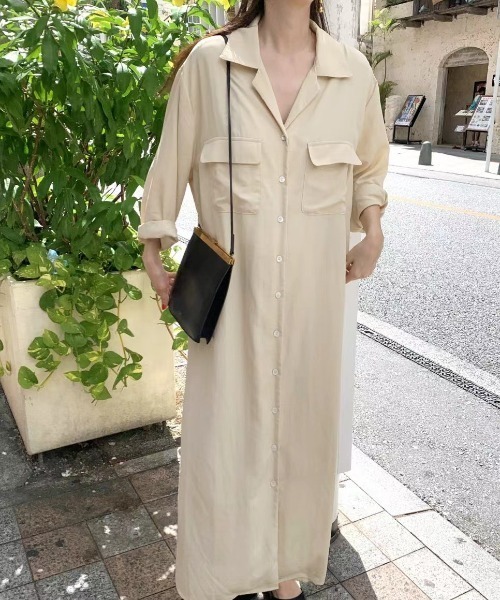 FREE STYLISTS(フリー スタイリスト)の「YUGA_YGMC Long-sleeved shirt dress(ワンピース・レディース・オフホワイト/ネイビー/カーキ・FREE)」の15枚目の写真