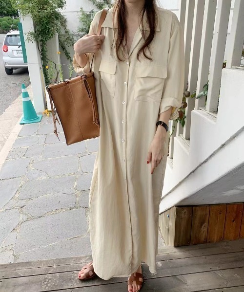 FREE STYLISTS(フリー スタイリスト)の「YUGA_YGMC Long-sleeved shirt dress(ワンピース・レディース・オフホワイト/ネイビー/カーキ・FREE)」の22枚目の写真