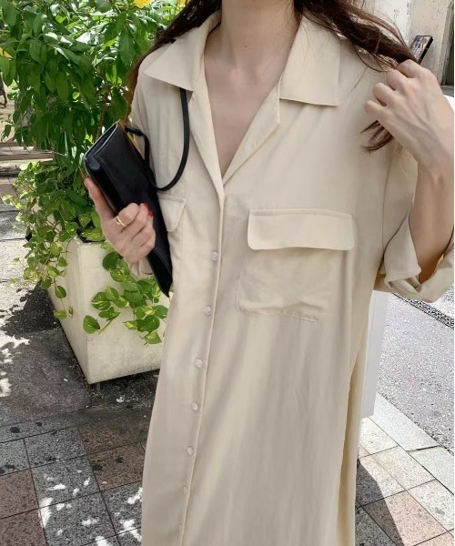 FREE STYLISTS(フリー スタイリスト)の「YUGA_YGMC Long-sleeved shirt dress(ワンピース・レディース・オフホワイト/ネイビー/カーキ・FREE)」の16枚目の写真