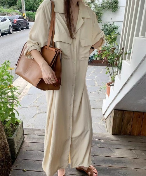 FREE STYLISTS(フリー スタイリスト)の「YUGA_YGMC Long-sleeved shirt dress(ワンピース・レディース・オフホワイト/ネイビー/カーキ・FREE)」の20枚目の写真