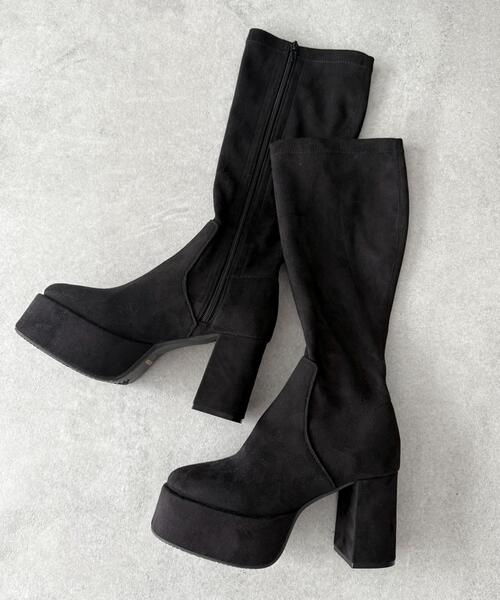 WEGO（ウィゴー）の「WEGO/【25年秋冬新作】ストレッチヒールロングブーツ（ブーツ・レディース・ブラック/ブラック系その他・LARGE/MEDIUM/SMALL/X-LARGE）」の16枚目の写真