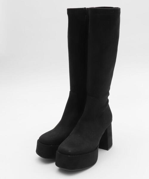 WEGO（ウィゴー）の「WEGO/【25年秋冬新作】ストレッチヒールロングブーツ（ブーツ・レディース・ブラック/ブラック系その他・LARGE/MEDIUM/SMALL/X-LARGE）」の17枚目の写真
