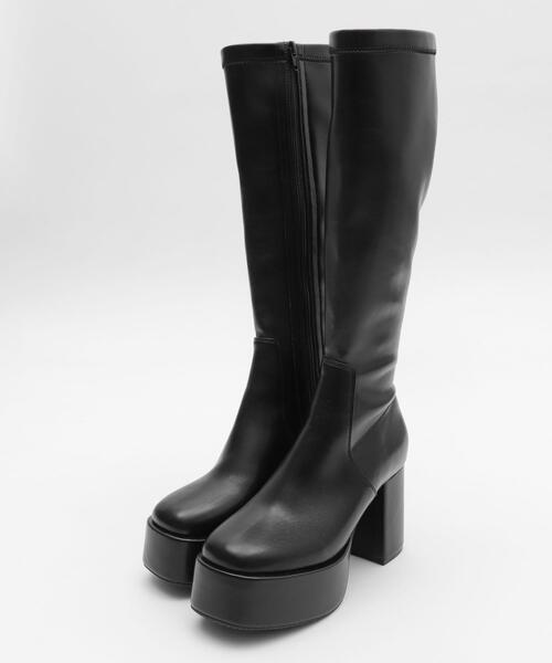 WEGO（ウィゴー）の「WEGO/【25年秋冬新作】ストレッチヒールロングブーツ（ブーツ・レディース・ブラック/ブラック系その他・LARGE/MEDIUM/SMALL/X-LARGE）」の18枚目の写真