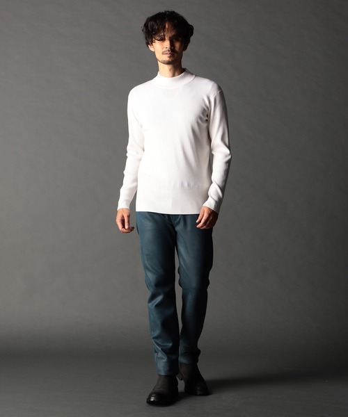 NICOLE CLUB FOR MEN（ニコルクラブフォーメン）の「12G リブハイネックニット（ニット/セーター・メンズ・チャコール/ターコイズブルー/オフホワイト/ブラック・MEDIUM/X-LARGE/LARGE）」の18枚目の写真