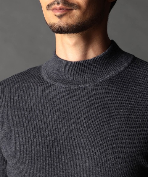 NICOLE CLUB FOR MEN（ニコルクラブフォーメン）の「12G リブハイネックニット（ニット/セーター・メンズ・チャコール/ターコイズブルー/オフホワイト/ブラック・MEDIUM/X-LARGE/LARGE）」の9枚目の写真