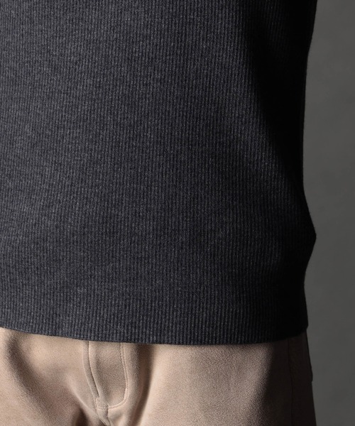 NICOLE CLUB FOR MEN（ニコルクラブフォーメン）の「12G リブハイネックニット（ニット/セーター・メンズ・チャコール/ターコイズブルー/オフホワイト/ブラック・MEDIUM/X-LARGE/LARGE）」の11枚目の写真