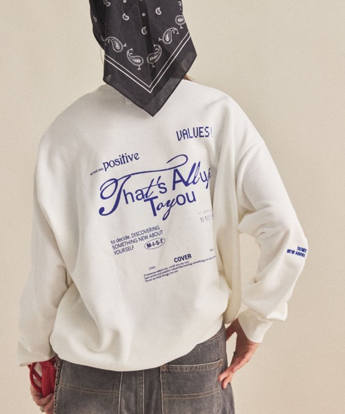 MIRROR STOKE（ミラーストーク）の「【ZOZO限定】BACK LOGO SWEATSHIRT/バックロゴスウェットシャツ（スウェット・レディース・ブラウン/オフホワイト・MEDIUM）」の7枚目の写真