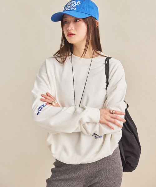 MIRROR STOKE（ミラーストーク）の「【ZOZO限定】BACK LOGO SWEATSHIRT/バックロゴスウェットシャツ（スウェット・レディース・ブラウン/オフホワイト・MEDIUM）」の14枚目の写真