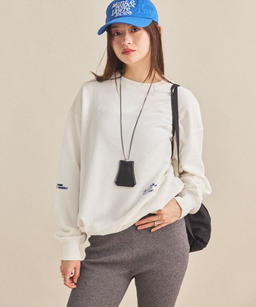 MIRROR STOKE（ミラーストーク）の「【ZOZO限定】BACK LOGO SWEATSHIRT/バックロゴスウェットシャツ（スウェット・レディース・ブラウン/オフホワイト・MEDIUM）」の15枚目の写真