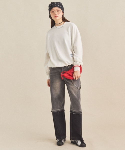 MIRROR STOKE（ミラーストーク）の「【ZOZO限定】BACK LOGO SWEATSHIRT/バックロゴスウェットシャツ（スウェット・レディース・ブラウン/オフホワイト・MEDIUM）」の13枚目の写真