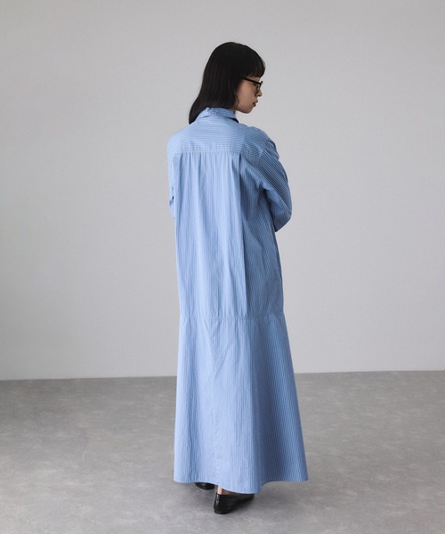 ADAM ET ROPE'（アダムエロペ）の「フレアーシャツワンピース（シャツワンピース・レディース・ベージュ系その他/サックスブルー・FREE）」の7枚目の写真