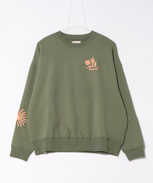 BILLABONG(ビラボン)の「BILLABONG レディース SUN WAVE KENDAL ART トレーナー 【BIG LOOSE】【2025年秋冬モデル】/ビラボンバックプリントスウェットトレーナー(スウェット・レディース・オリーブ/アイボリー・MEDIUM)」の1枚目の写真
