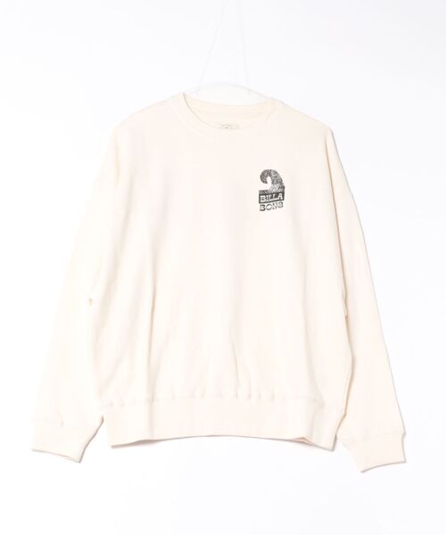 BILLABONG(ビラボン)の「BILLABONG レディース SUN WAVE KENDAL ART トレーナー 【BIG LOOSE】【2025年秋冬モデル】/ビラボンバックプリントスウェットトレーナー(スウェット・レディース・オリーブ/アイボリー・MEDIUM)」の2枚目の写真