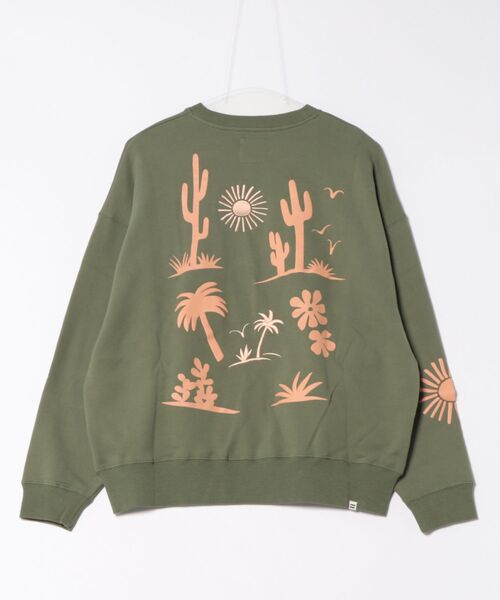 BILLABONG(ビラボン)の「BILLABONG レディース SUN WAVE KENDAL ART トレーナー 【BIG LOOSE】【2025年秋冬モデル】/ビラボンバックプリントスウェットトレーナー(スウェット・レディース・オリーブ/アイボリー・MEDIUM)」の3枚目の写真