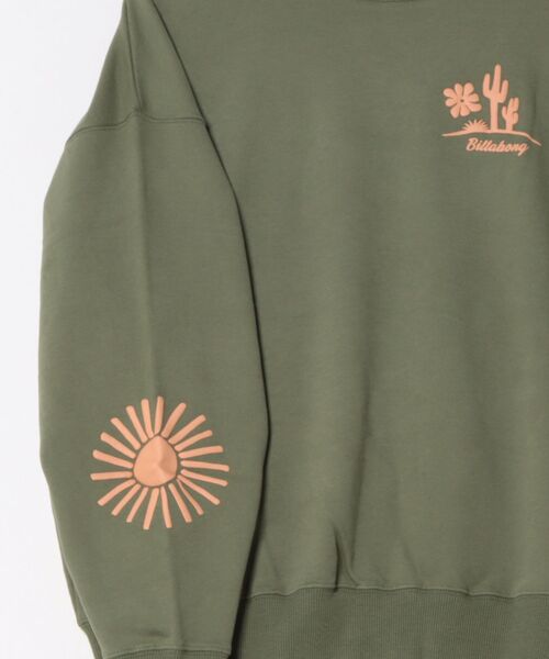 BILLABONG(ビラボン)の「BILLABONG レディース SUN WAVE KENDAL ART トレーナー 【BIG LOOSE】【2025年秋冬モデル】/ビラボンバックプリントスウェットトレーナー(スウェット・レディース・オリーブ/アイボリー・MEDIUM)」の4枚目の写真