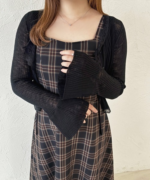 シアーリブニットカーディガン（ニット/セーター）｜apres jour