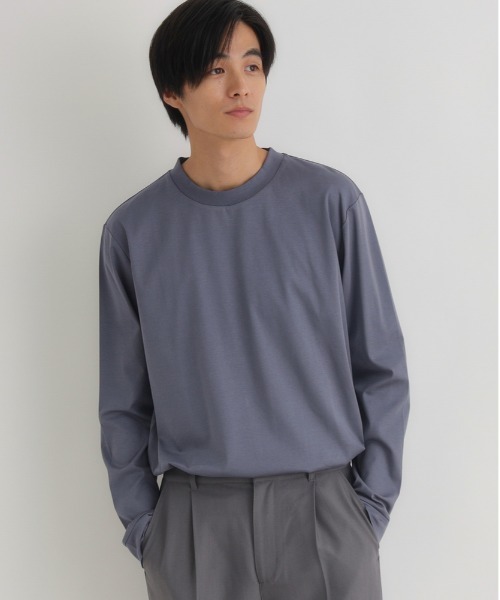 BACK NUMBER(バックナンバー)の「BACK NUMBER(バックナンバー)【メンズ】【店舗で人気】【さらっと心地良い】シルケット加工ロングスリーブTシャツ(遮熱・接触冷感)(Tシャツ/カットソー・メンズ・オリーブ/ブラック/シルバー/グレー/ブラウン/ホワイト・M/L/XL/S)」の3枚目の写真