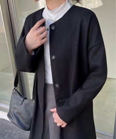 セール】anuke Collarless Cocoon Coat 62520003（ブルゾン）｜anuke