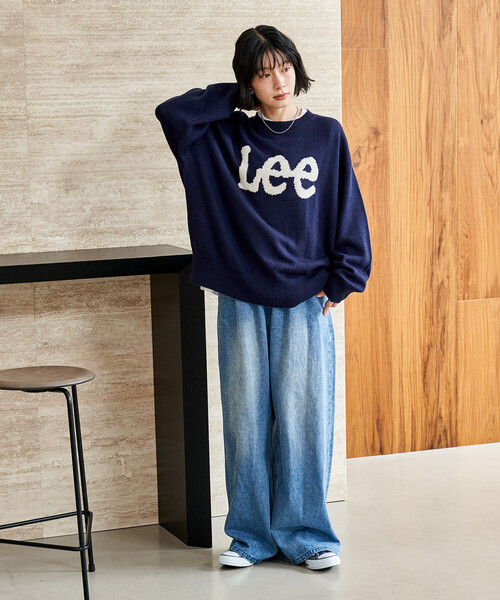 FREAK'S STORE(フリークスストア)の「Lee × FREAK'S STORE/リー 別注 ジャガードロゴニット(ニット/セーター・レディース・ネイビー/オフホワイト・フリ-)」の7枚目の写真