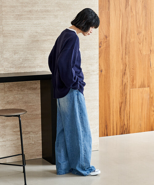 FREAK'S STORE(フリークスストア)の「Lee × FREAK'S STORE/リー 別注 ジャガードロゴニット(ニット/セーター・レディース・ネイビー/オフホワイト・フリ-)」の17枚目の写真
