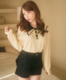 TITTY&CO. | バイカラー襟ニット(ニット/セーター)