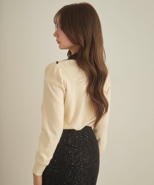 バイカラー襟ニット（ニット/セーター）｜TITTY&CO.（ティティーアンド