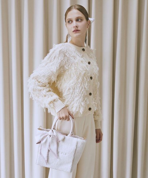 Maison de FLEUR（メゾンドフルール）の「スカーフ付きボア2WayMトートバッグ（トートバッグ・レディース・ブラック/ライトブルー/ピンクベージュ・FREE）」の12枚目の写真
