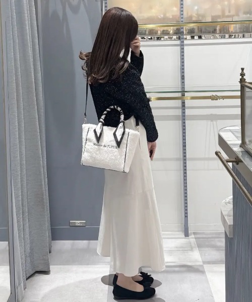 Maison de FLEUR（メゾンドフルール）の「スカーフ付きボア2WayMトートバッグ（トートバッグ・レディース・ブラック/ライトブルー/ピンクベージュ・FREE）」の8枚目の写真