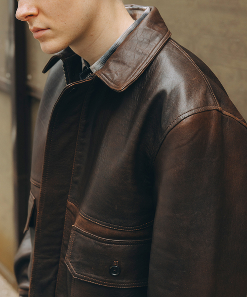 JOURNAL STANDARD(ジャーナルスタンダード)の「ラム ダッド レザー ヴィンテージ(その他アウター・メンズ・ブラック/ブラウン・MEDIUM/LARGE)」の6枚目の写真