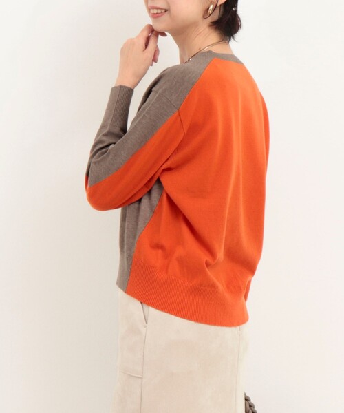 MICO COULIER（ミコクリエ）の「Cash feel 配色プルオーバーニット（ニット/セーター・レディース・チャコールグレー/ライトグレー/ブラウン・38）」の17枚目の写真