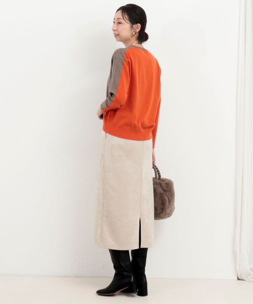 MICO COULIER（ミコクリエ）の「Cash feel 配色プルオーバーニット（ニット/セーター・レディース・チャコールグレー/ライトグレー/ブラウン・38）」の18枚目の写真