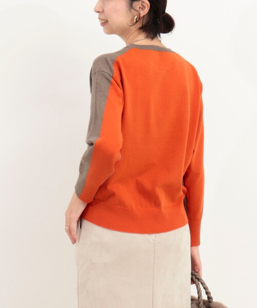 MICO COULIER（ミコクリエ）の「Cash feel 配色プルオーバーニット（ニット/セーター・レディース・チャコールグレー/ライトグレー/ブラウン・38）」の19枚目の写真