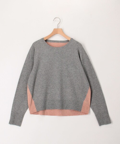 MICO COULIER（ミコクリエ）の「Cash feel 配色プルオーバーニット（ニット/セーター・レディース・チャコールグレー/ライトグレー/ブラウン・38）」の6枚目の写真